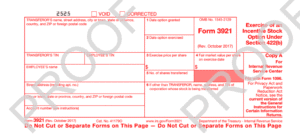 Form 3921 - Exercise of an Incentive Stock Option Under Section 422(b) - Copy A Federal