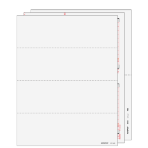 4up Blank W-2 Form 6-part Set with Instructions (Horizontal Employee Copies)