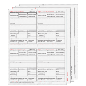 4up Quadrant W-2 Form 6-part Set - (4up Employee Copies)