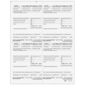 Form W-2 - Employer State/Local/File Copies 1/D - 4up Quadrants