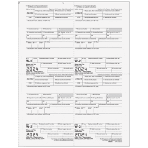 Form W-2 4up Quadrant Employer Copy 1/D