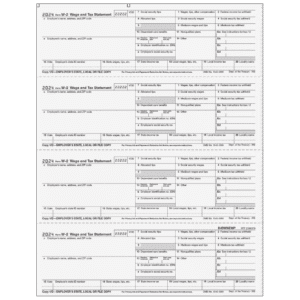 W-2 Employer State, City or Local, Copy 1/D - 4up Horizontal