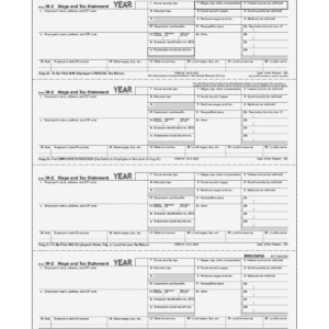 W-2 Employee Copies B/C/2/2 - 4up Horizontal IRS Reporting Forms