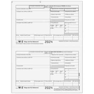 Form W-2 Employee Federal and Record Copies B/C