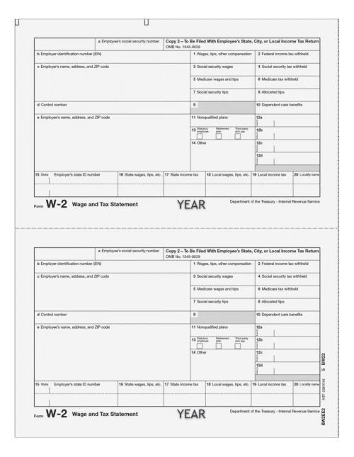 W2 Employee Copy 2 (state city local)