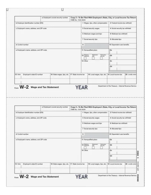 W2 Employee Copy 2 (state city local)
