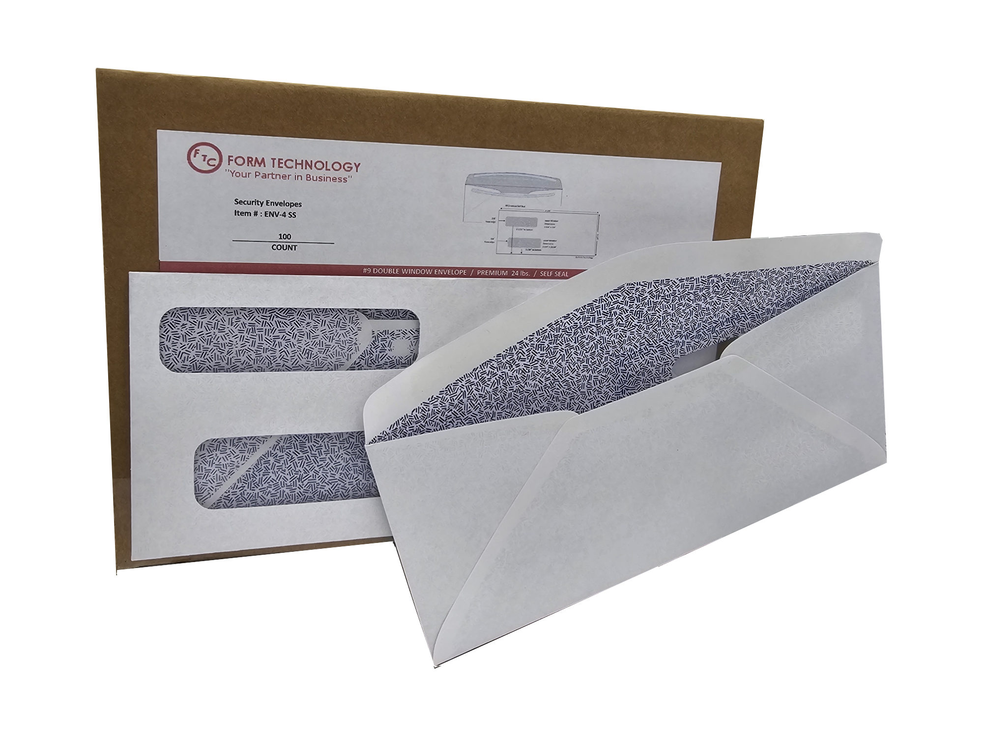 #9 Double Window Laser Check Envelope - Self Seal - 3-7/8" x 8-7/8" 6 #9 Double Window Laser Check Envelope - Self Seal - 3-7/8" x 8-7/8" - Image 6