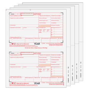 Traditional W-2 Form 8-part Set (Blank Copies with Instructions)
