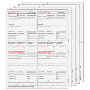 W24UPS805 - 4up Quadrant W-2 Form 8-part Set - (4up Employee Copies)