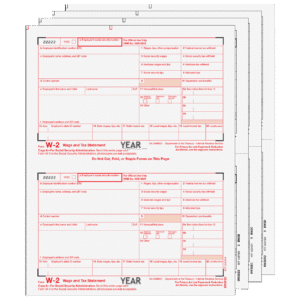 Traditional W-2 Form 4-part Set (Preprinted)