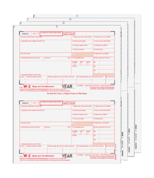 Traditional W-2 Form 4-part Set (Preprinted)