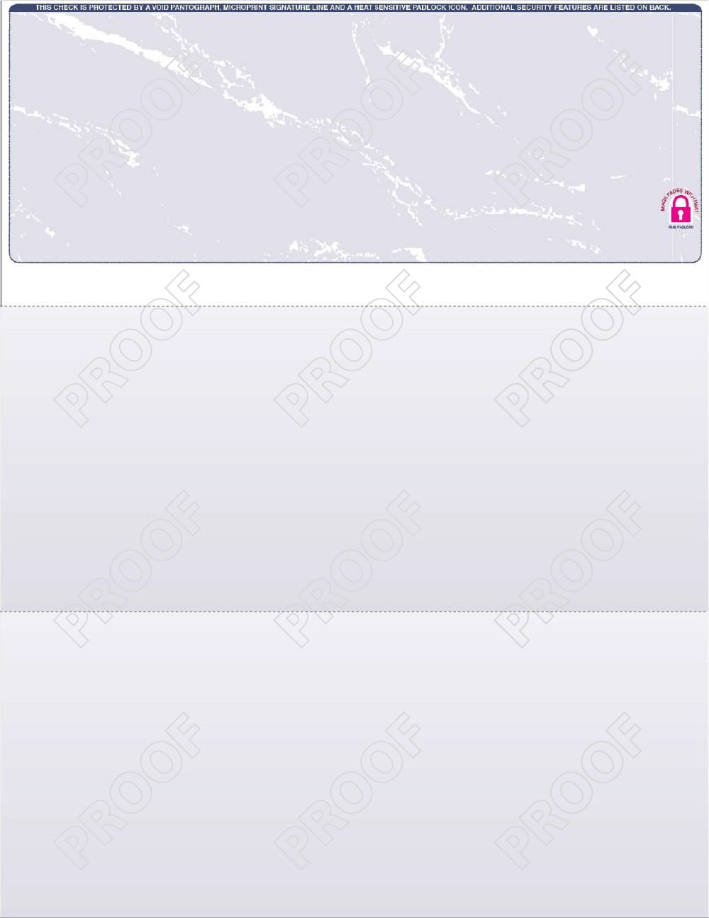 Laser Checks – Pre-Printed & Blank Check Stock 7 Layout G diagram