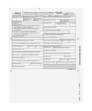 All Products 58 Form 1042-S Foreign Person's U.S. Source Income - Recipient Federal Copy C - Sku: 1042SC05