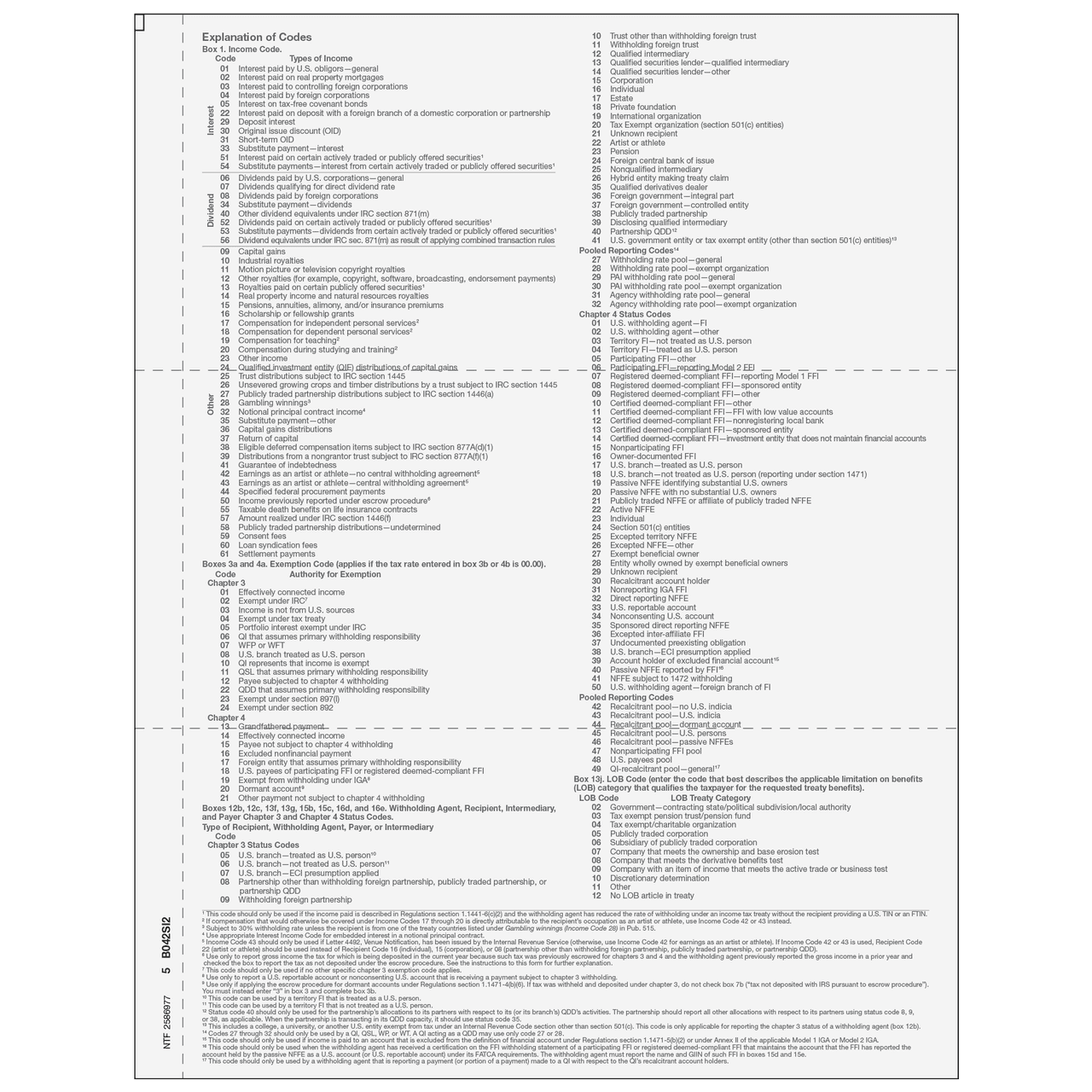 Form 1042-S Foreign Person's U.S. Source Income - Recipient Federal Copy C - Sku: 1042SC05 3 Form 1042-S Foreign Person's U.S. Source Income - Recipient Federal Copy C - Sku: 1042SC05 - Image 2