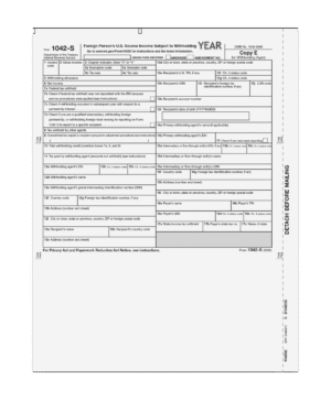 All Products 122 Form 1042-S Foreign Person's U.S. Source Income - Agent Copy E