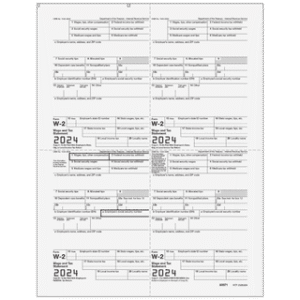 All Products 40 W-2 Employee Copies 2/2/B/C - 4up Quadrant