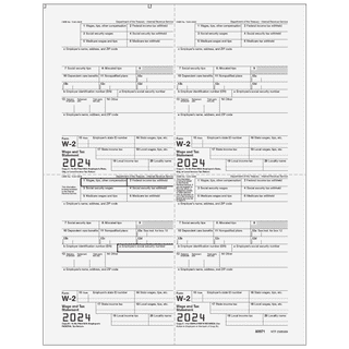 W-2 Employee Copies 2/2/B/C - 4up Quadrant 2 W-2 Employee Copies 2/2/B/C - 4up Quadrant