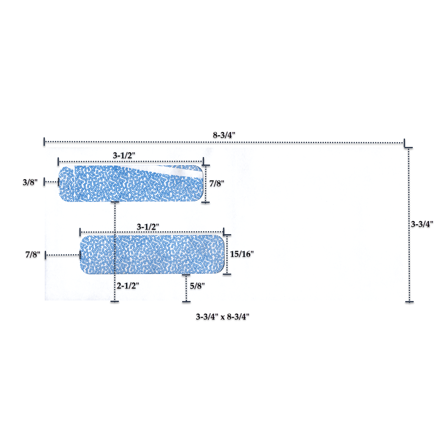Double Window Envelope for 3-3/4 x 8-3/4 Laser Checks Top 2 Double Window Envelope for 3-3/4 x 8-3/4 Laser Checks Top