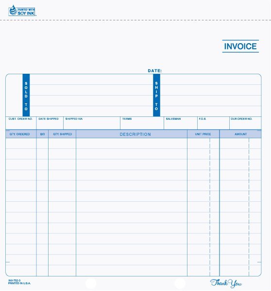 8 1/2" x 8 1/2" Snap-A-Part Invoice INV-752 2 8 1/2" x 8 1/2" Snap-A-Part Invoice INV-752
