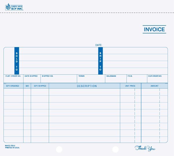 8 1/2" x 7" Snap-A-Part Invoice INV-754 2 8 1/2" x 7" Snap-A-Part Invoice INV-754