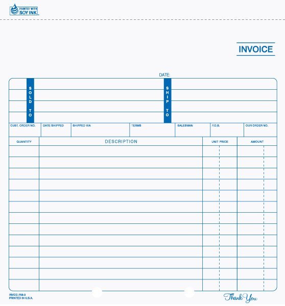 8 1/2" x 8 1/2" Snap-A-Part Invoice INVCC-758 2 8 1/2" x 8 1/2" Snap-A-Part Invoice INVCC-758