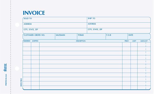5 2/3" x 8 1/2" Snap-A-Part Invoice INVCC-760 2 5 2/3" x 8 1/2" Snap-A-Part Invoice INVCC-760