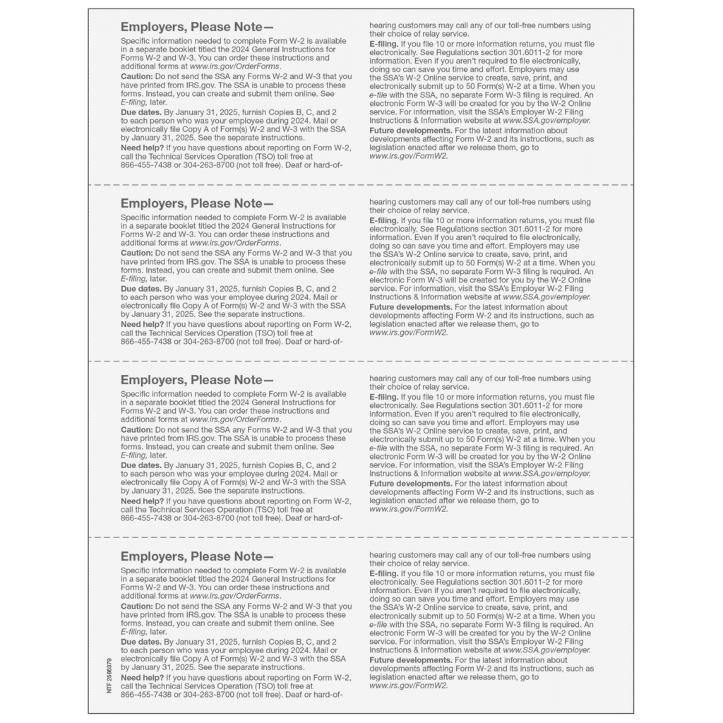 W-2 Employer State, City or Local, Copy 1/D - 4up Horizontal 3 W-2 Employer State, City or Local, Copy 1/D - 4up Horizontal - Image 2