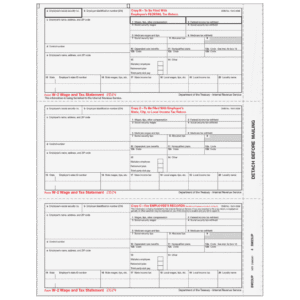 All Products 66 Condensed W-2 Employee Copies B/2/C - 3up