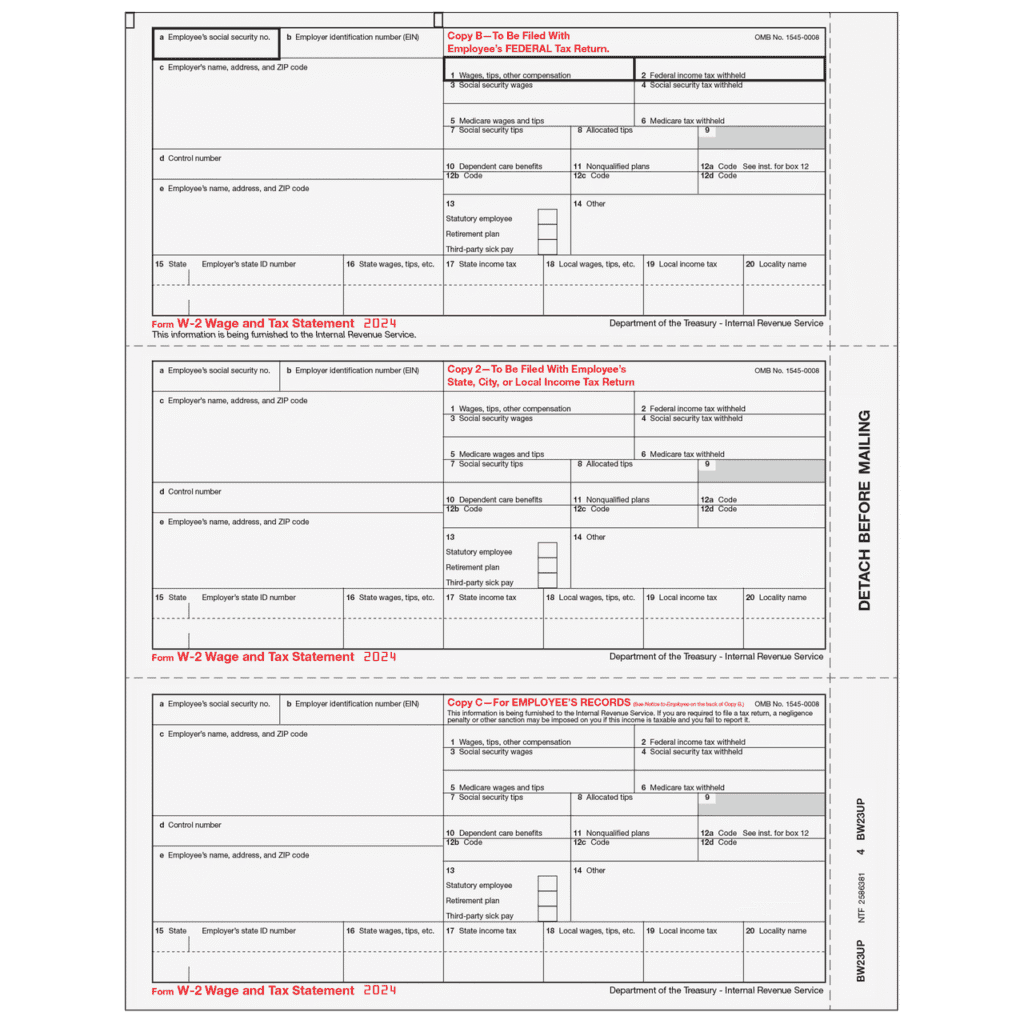 Condensed W-2 Employee Copies B/2/C - 3up 2 Condensed W-2 Employee Copies B/2/C - 3up