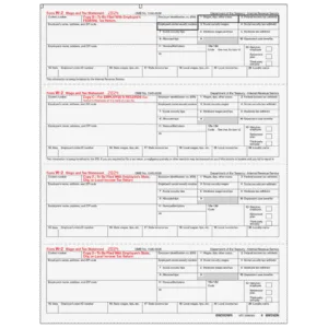 W-2 Employee Copies B/C/2/2 - 4up Horizontal