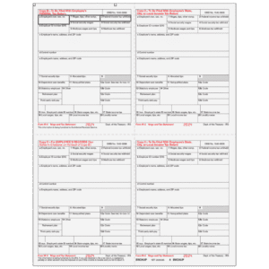 All Products 98 Form W-2 4up Quadrant Condensed Copies: B/2/C/2