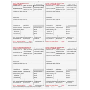 Form W-2 4up Quadrant Condensed Copies: B/2/C/2