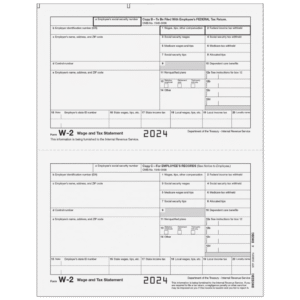 All Products 136 Form W-2 Employee Federal and Record Copies B/C