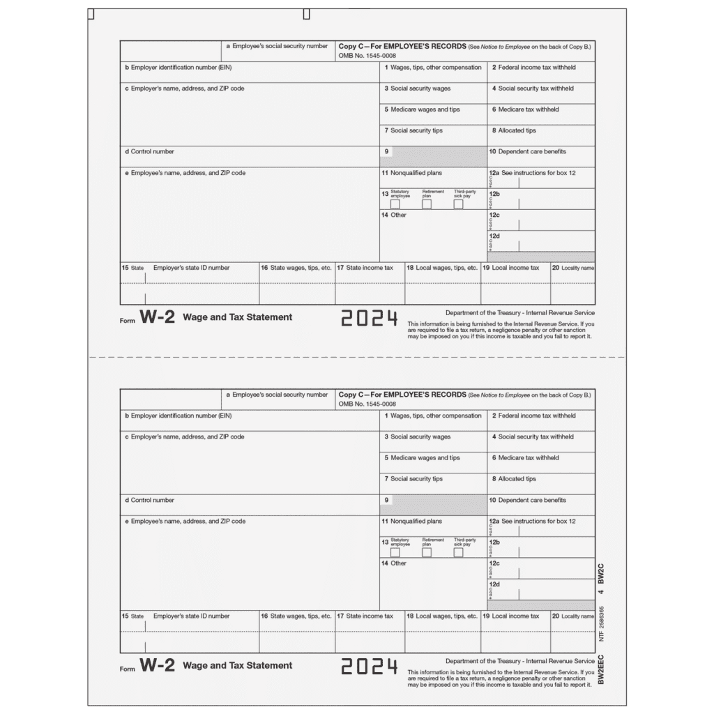 Traditional W-2 Form 3-part E-file Set (Preprinted) 5 Traditional W-2 Form 3-part E-file Set (Preprinted) - Image 4