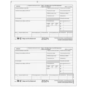Form W-2 Copy 1/D Employer State, City or Local, and Record Copy