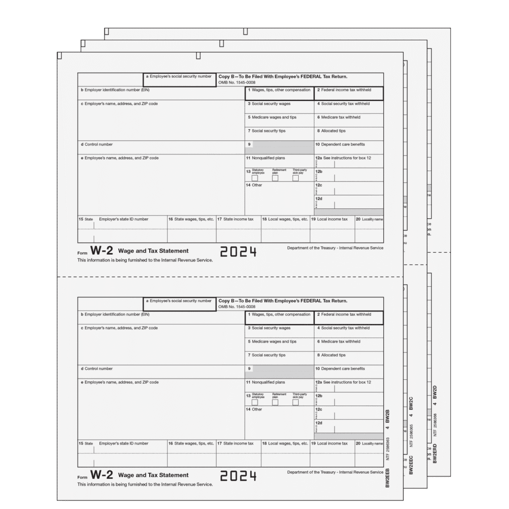 Traditional W-2 Form 3-part E-file Set (Preprinted) 2 Traditional W-2 Form 3-part E-file Set (Preprinted)