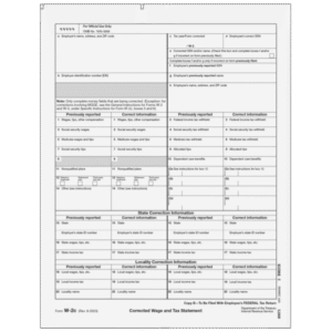 All Products 133 Form W-2C Corrected Employee Federal, Copy B