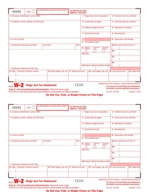 All Products 50 W-2 Employer Copy A red scannable tax form