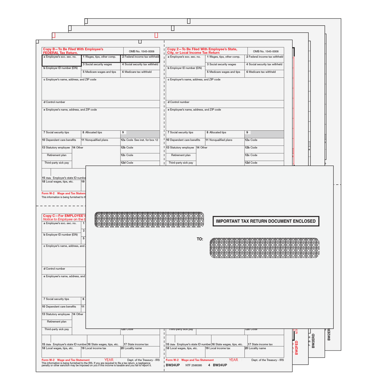 4up Quadrant W-2 Form 6-part Kit - (with Moisture Seal Envelopes) 2 4up Quadrant W-2 Form 6-part Kit - (with Moisture Seal Envelopes)
