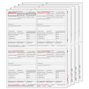 All Products 41 W24UPS805 - 4up Quadrant W-2 Form 8-part Set - (4up Employee Copies)