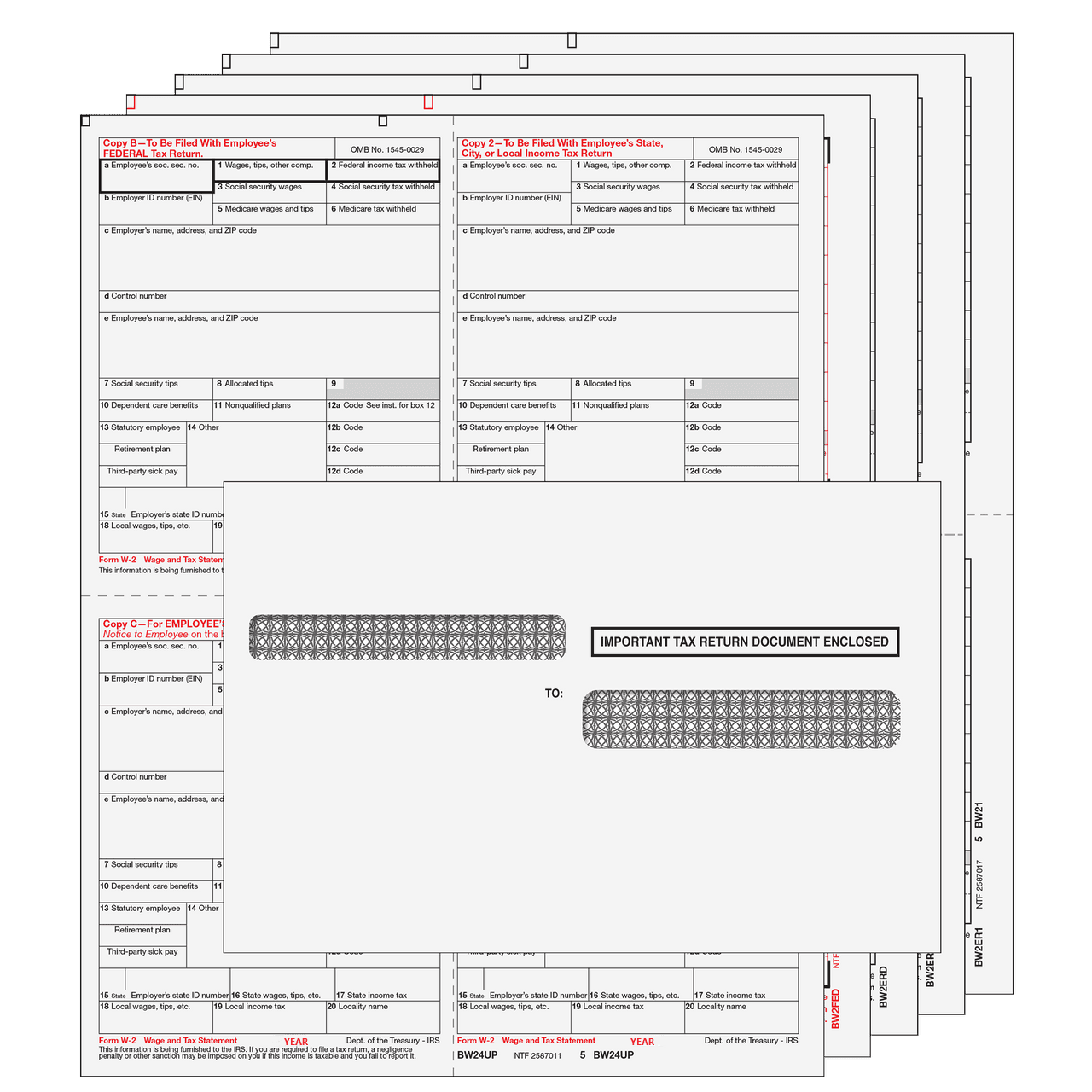 4up Quadrant W-2 Form 8-part Kit - (with Moisture Seal Envelopes) 2 4up Quadrant W-2 Form 8-part Kit - (with Moisture Seal Envelopes)